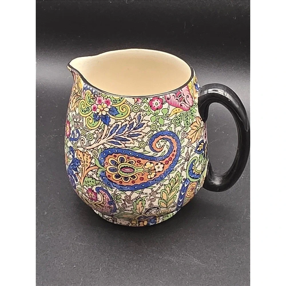 Vintage Burlington Ware Creamer‎ Pitcher Paisley Chintz Floral Made in England